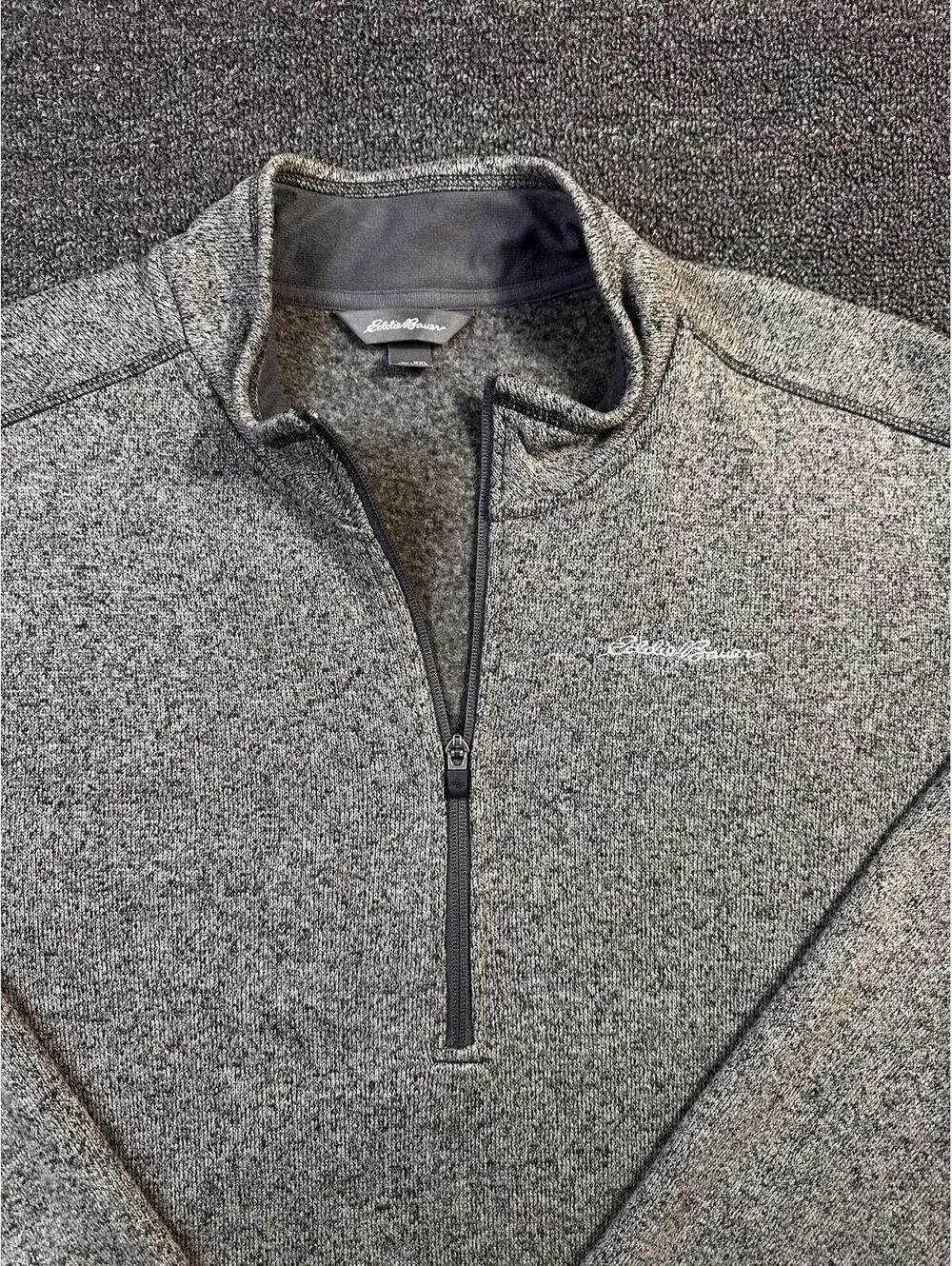 Eddie Bauer XXL Heathered 1/4 Zip Pullover Fleece Sweatshrt